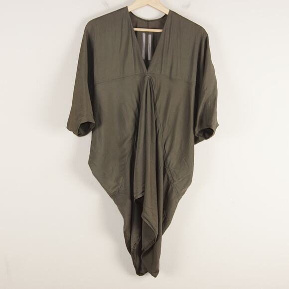Rick Owens Draped Kite Cyclops 2016 Viscose Green Tunic Dress Womens Sz 6 US - Picture 1 of 15